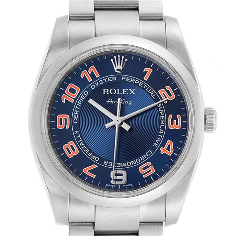 rolex air king silver face|Rolex Air-King blue dial.